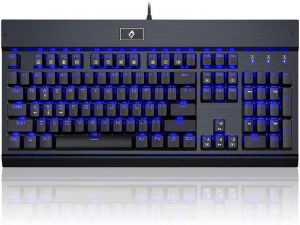 Eagletec KG010 Mechanical Keyboard Clicky Blue Switch Equivalent Wired Ergonomic Office Keyboard