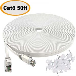 Cat6, 50ft White Ethernet Cable