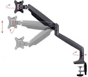 NB North Bayou Dual Monitor Desk Mount Stand Full Motion Swivel Computer Monitor Arm