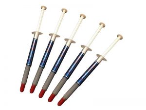 Thermal Paste, 5 Pack ThermalCoolFlux(TM) High-Performance Polysynthetic Silver Thermal Paste